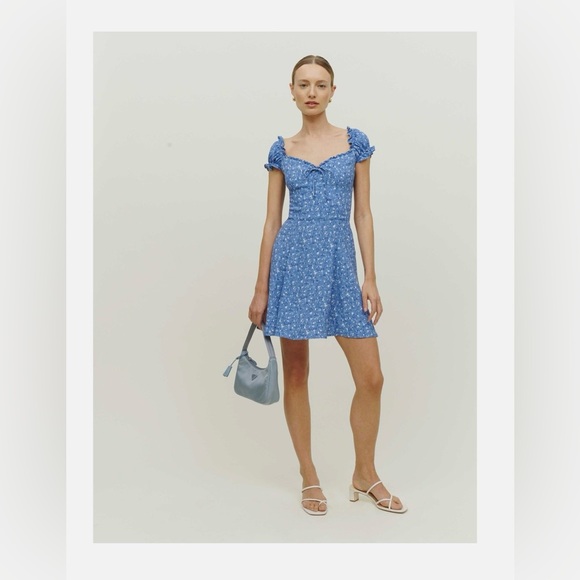 Reformation Percy Blue Floral Women's Dress - Picture 4 of 4